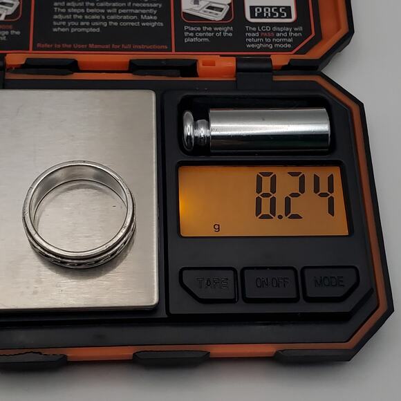 Vintage 925 Sterling Silver Wave Design Band Spinner Ring Size 12.5 - Picture 10 of 10